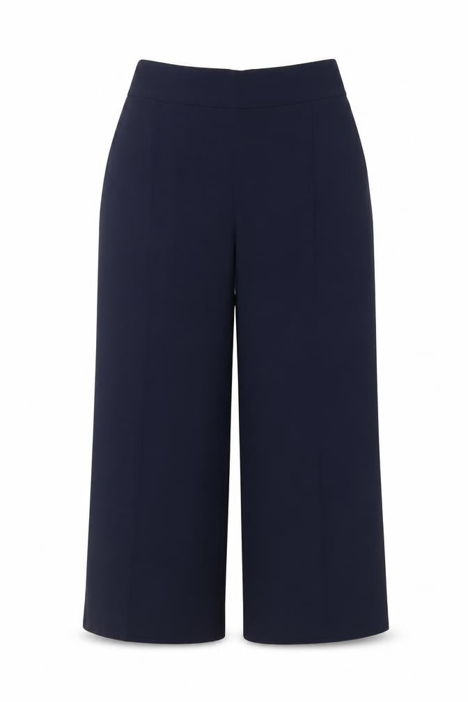 Zara Basic Women Blue XS High Rise Wide Leg Elastic Waist Trousers