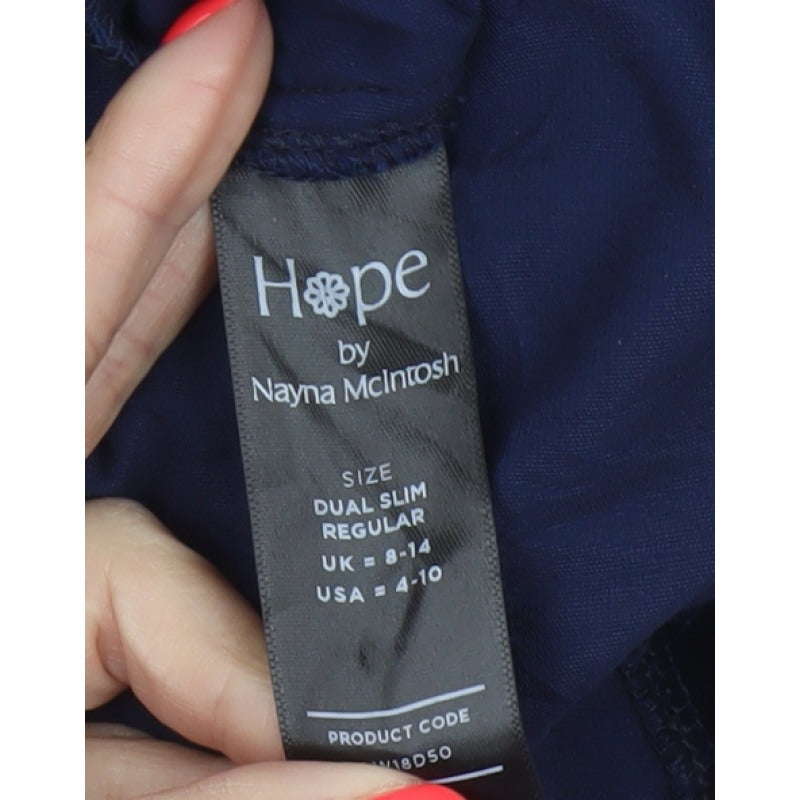 Hope Women Blue 12-14 Velvet Short Sleeve Shift Dress