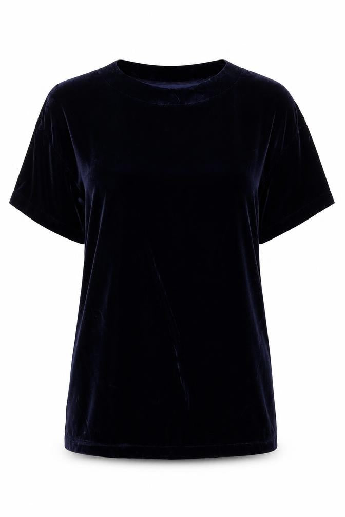 Hope Women Blue 12-14 Velvet Short Sleeve Shift Dress