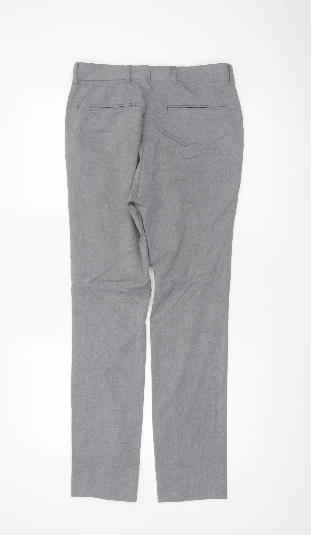 New Look Men’s Grey 30R Skinny Fit Dress Trousers Smart Formal