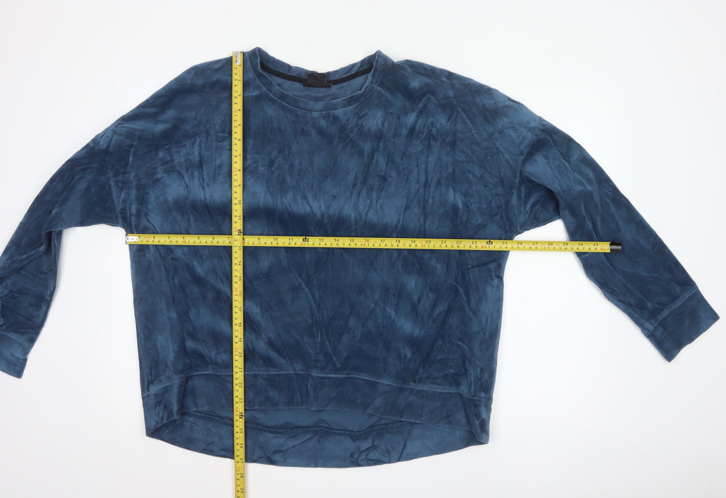 DKNY Women’s Blue XL Velour Long Sleeve Basic Sweatshirt Top