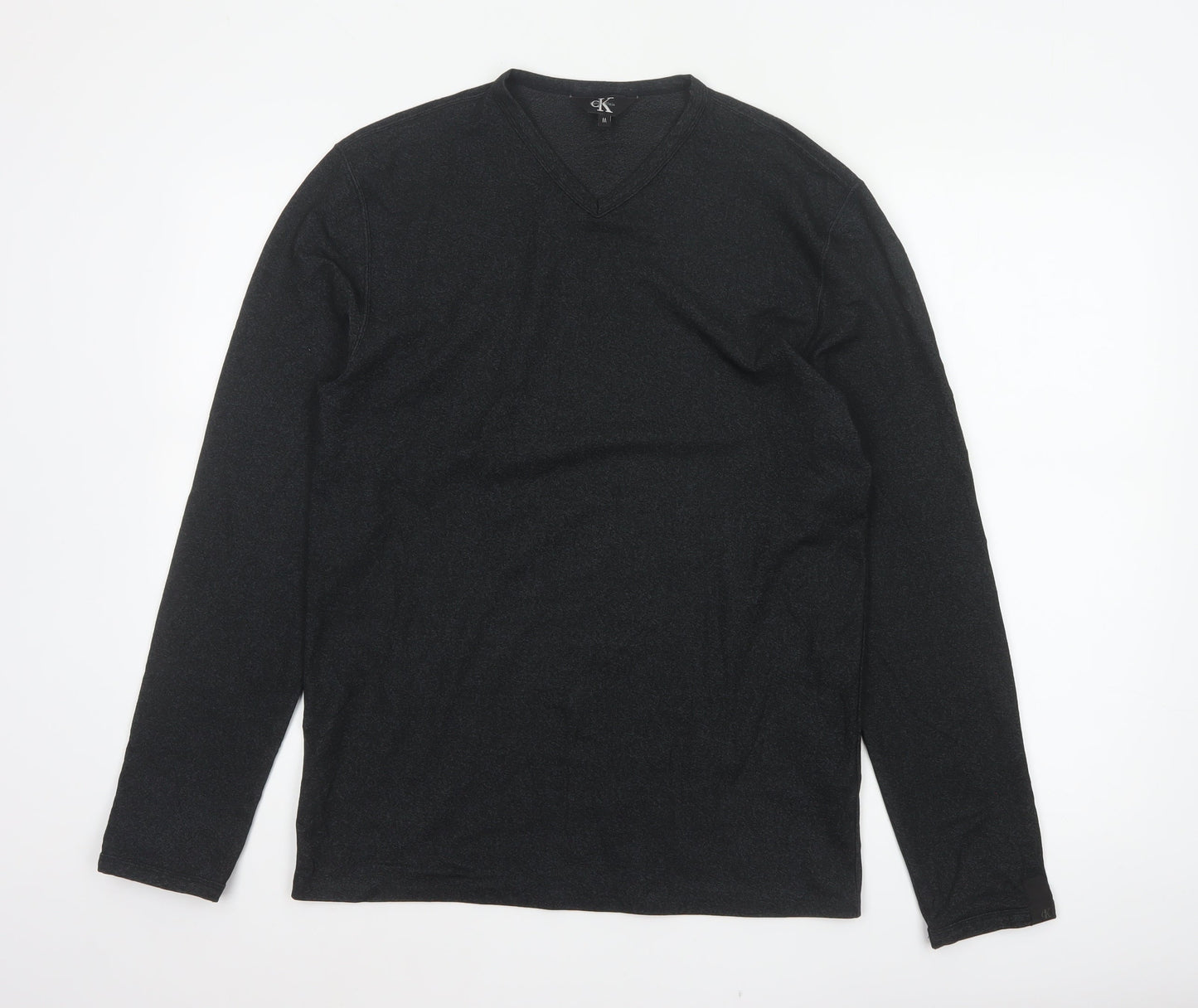 Calvin Klein Men’s Black M Long Sleeve V-Neck Jersey Casual Top