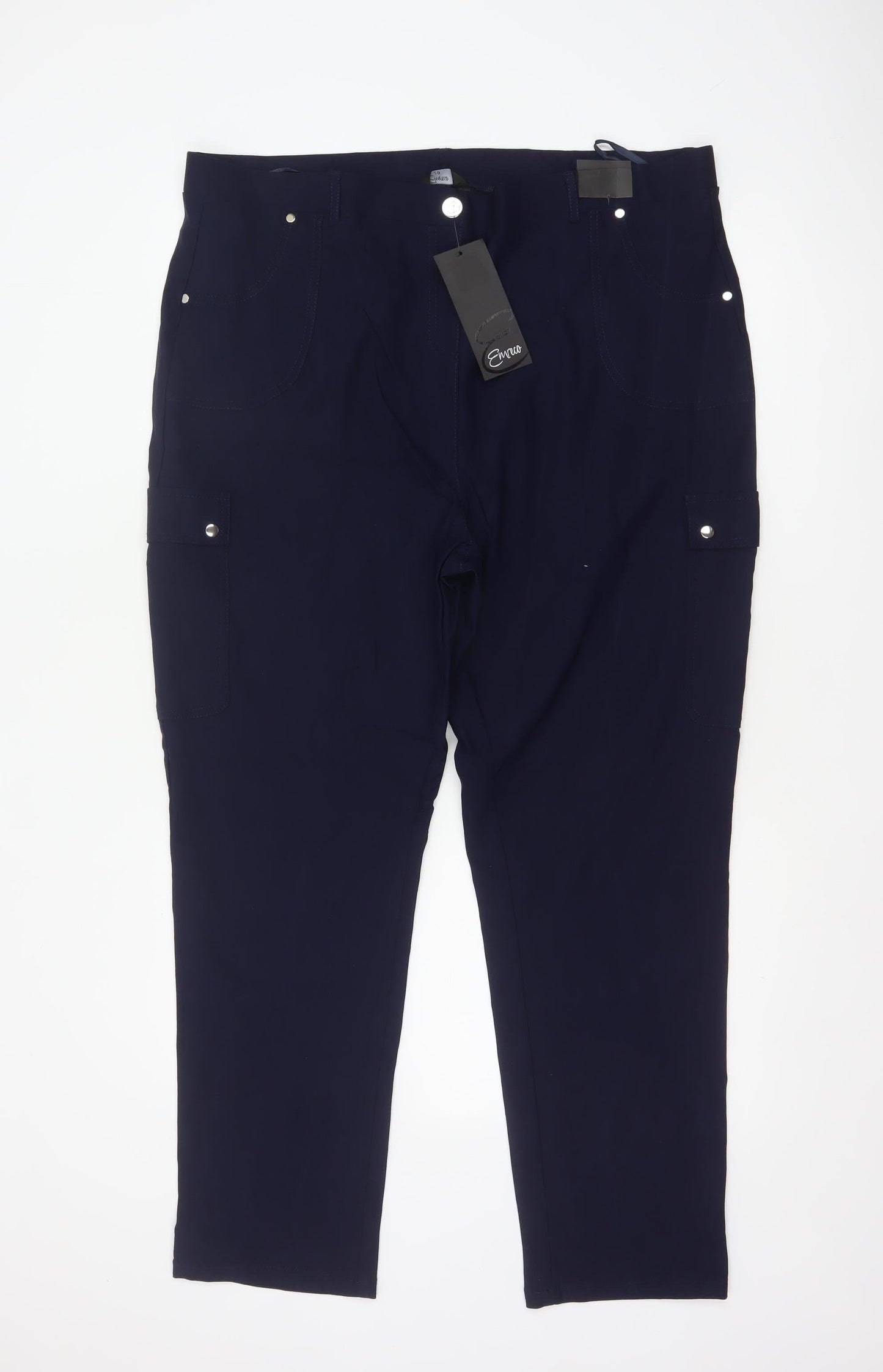 Emreco Women’s Blue Size 20 Straight Leg Cargo Trousers