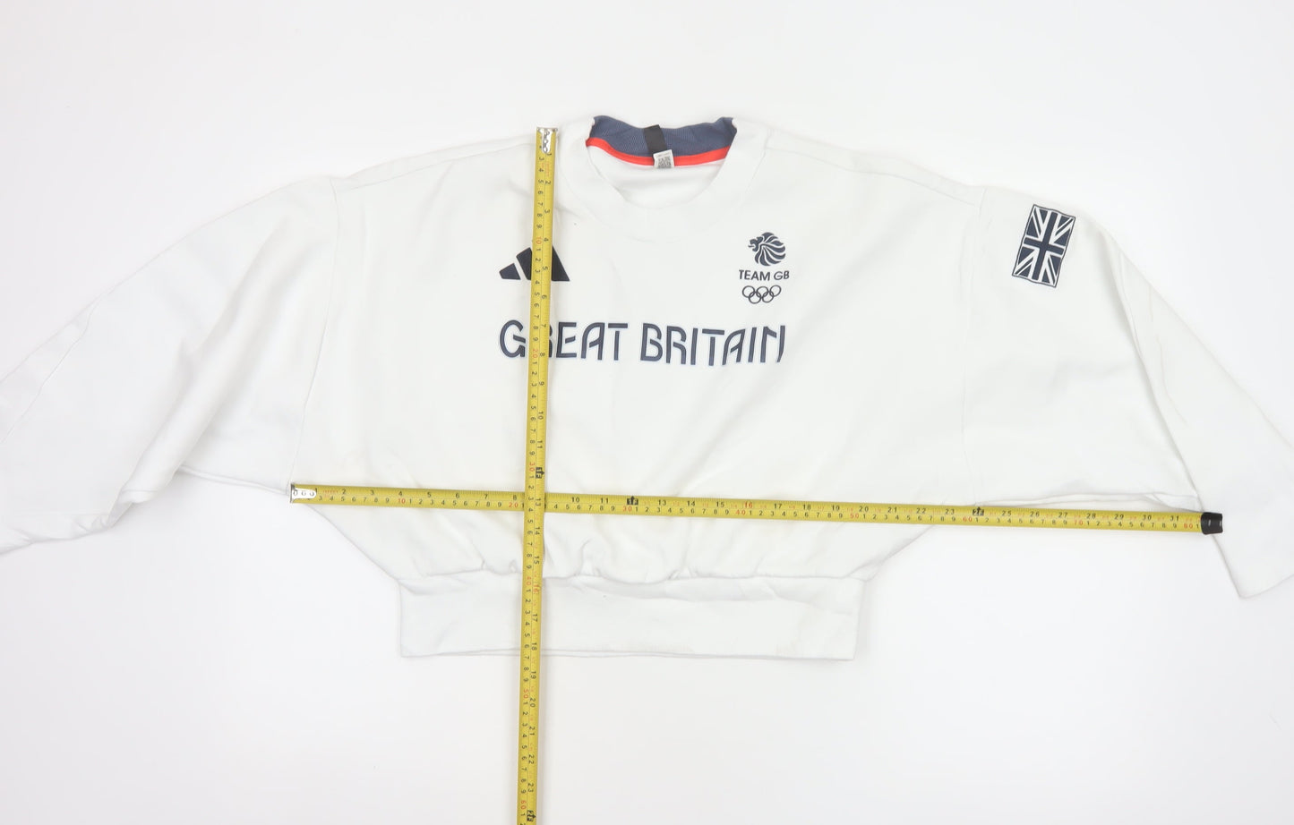 Adidas Women’s White S Team GB Olympic Graphic Pullover Sweatshirt