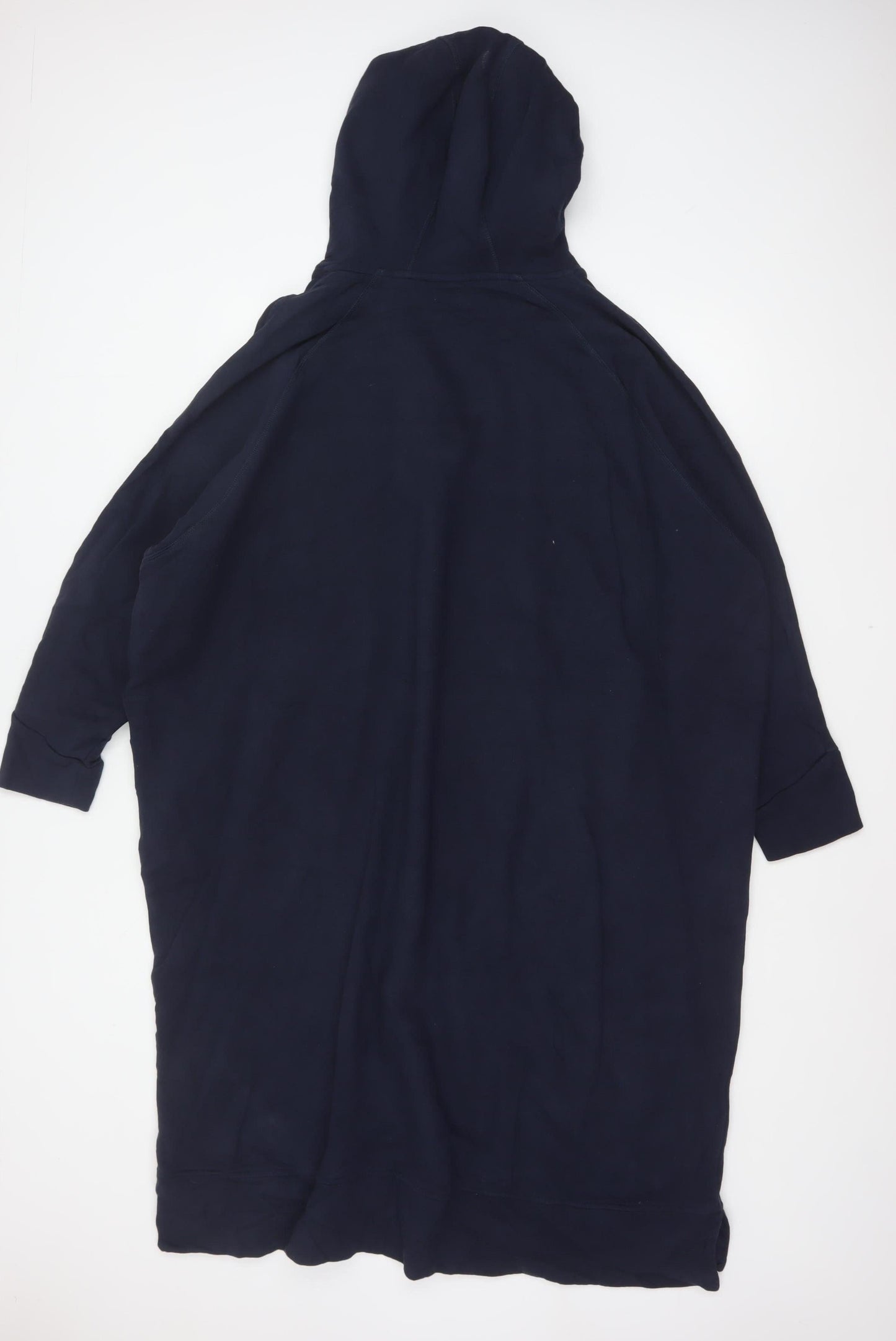 Kin Women Navy XL Hooded Jumper Dress 100% Cotton Zip