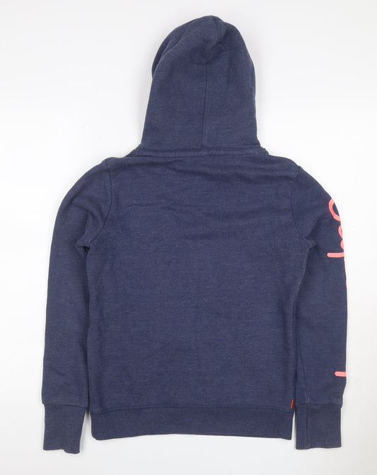 Superdry Women’s Blue S Pullover Hoodie Graphic Logo Pocket