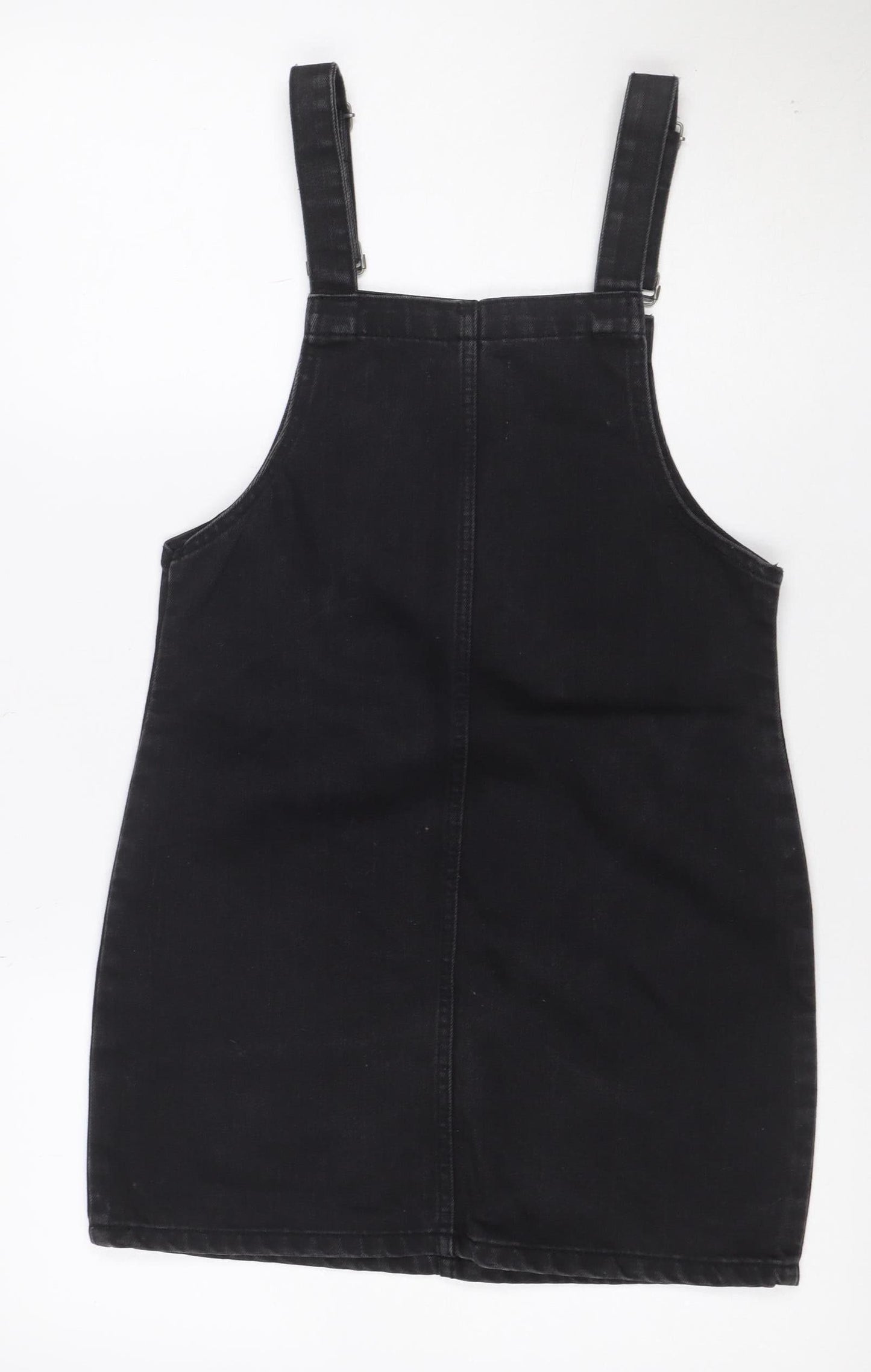 Denim Co Women Black UK 8 Pinafore Dungaree Dress Adjustable Straps