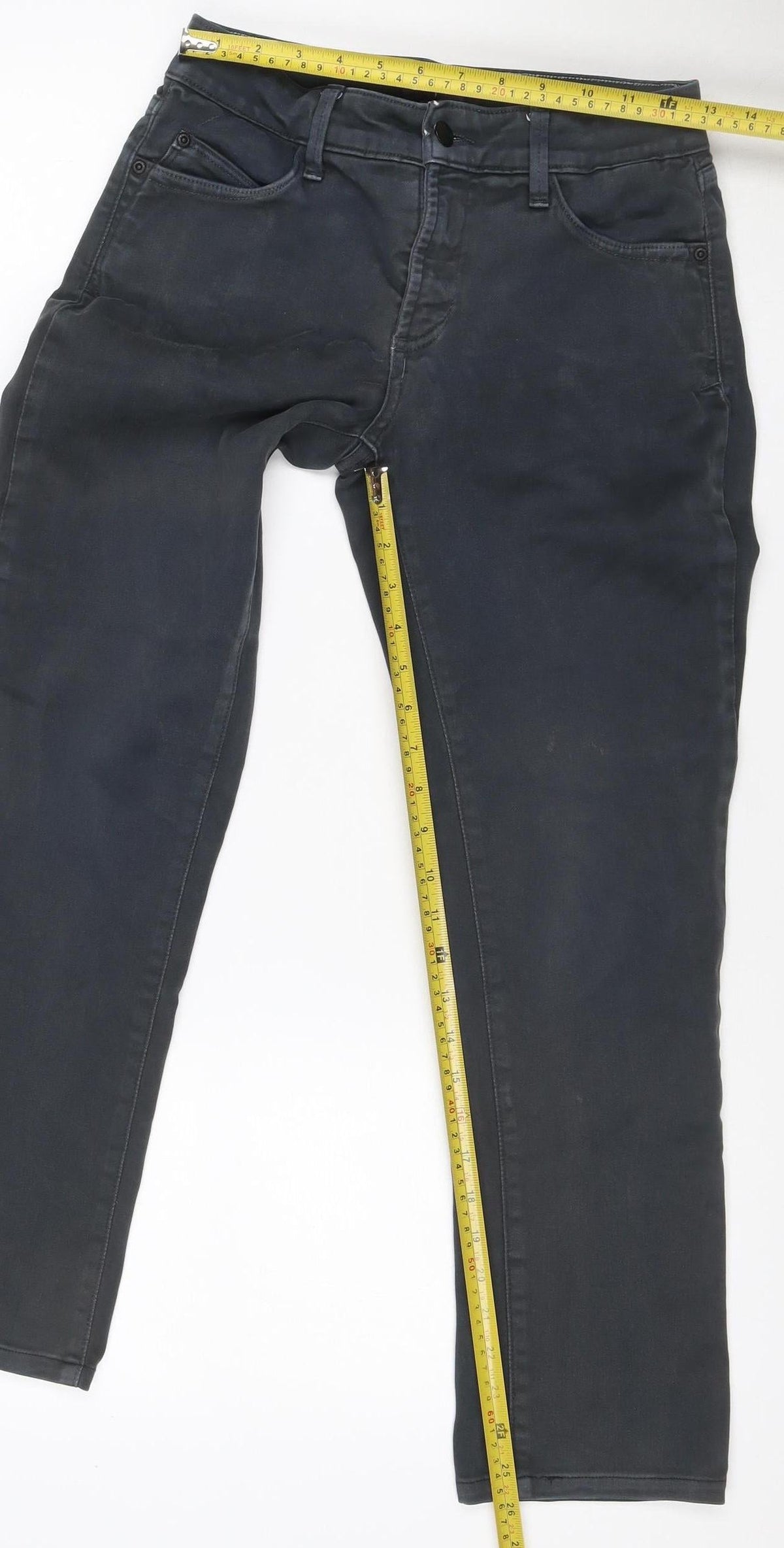 NYDJ Women’s Black UK 10 Straight Mid Rise Stretch Jeans