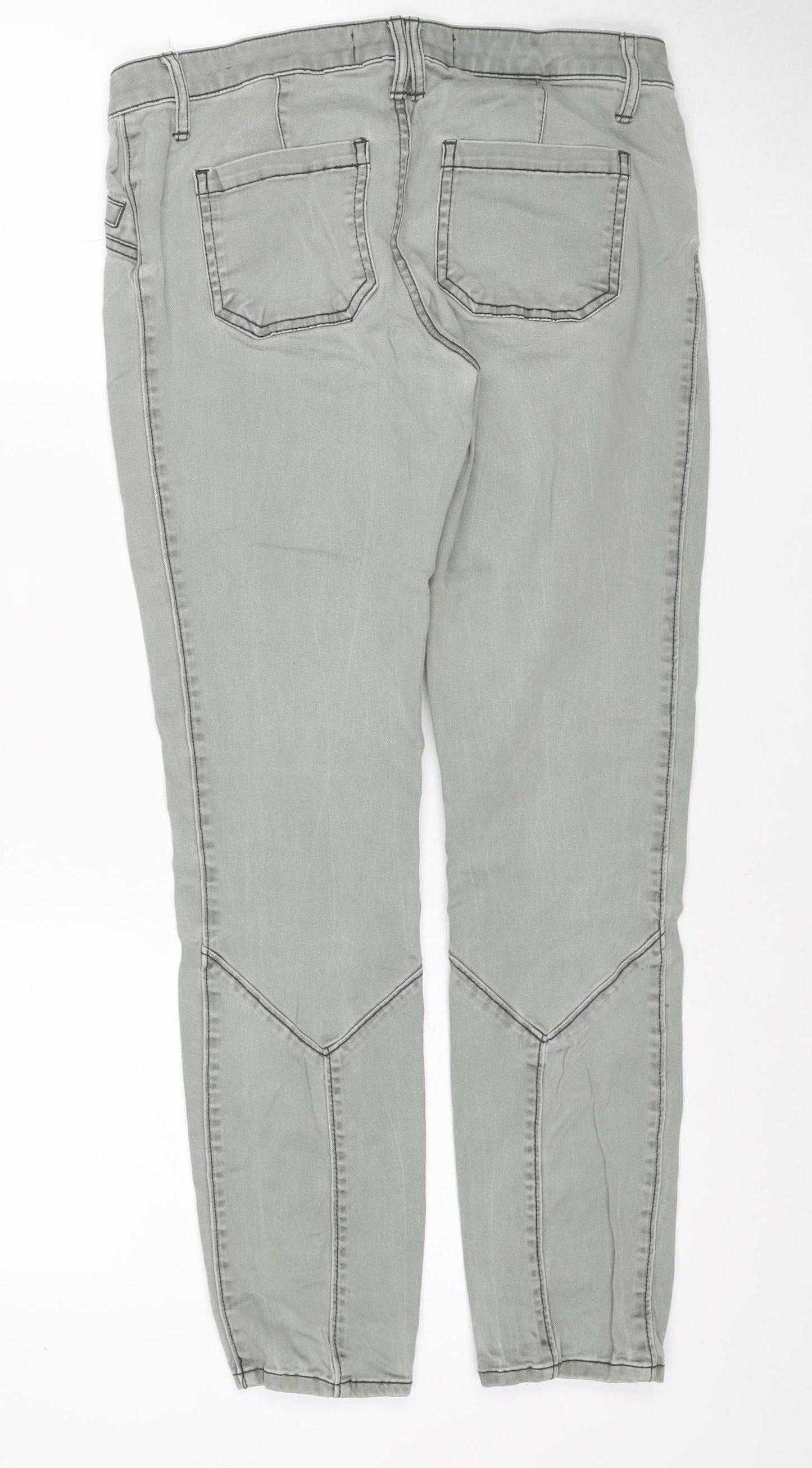Hollister Women Green W28 UK 10 Super Skinny Stretch Jeans