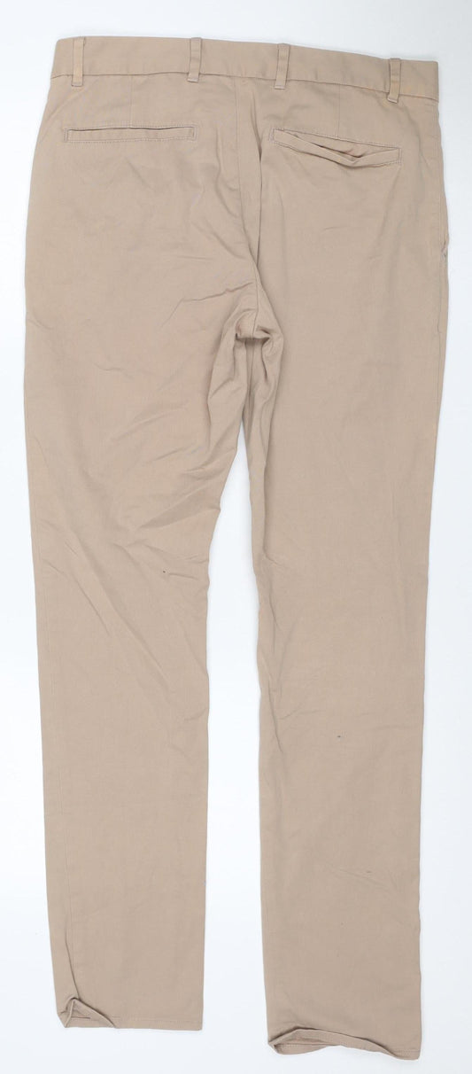 AllSaints Men’s Beige 30 Chino Trousers Cotton Stretch Straight