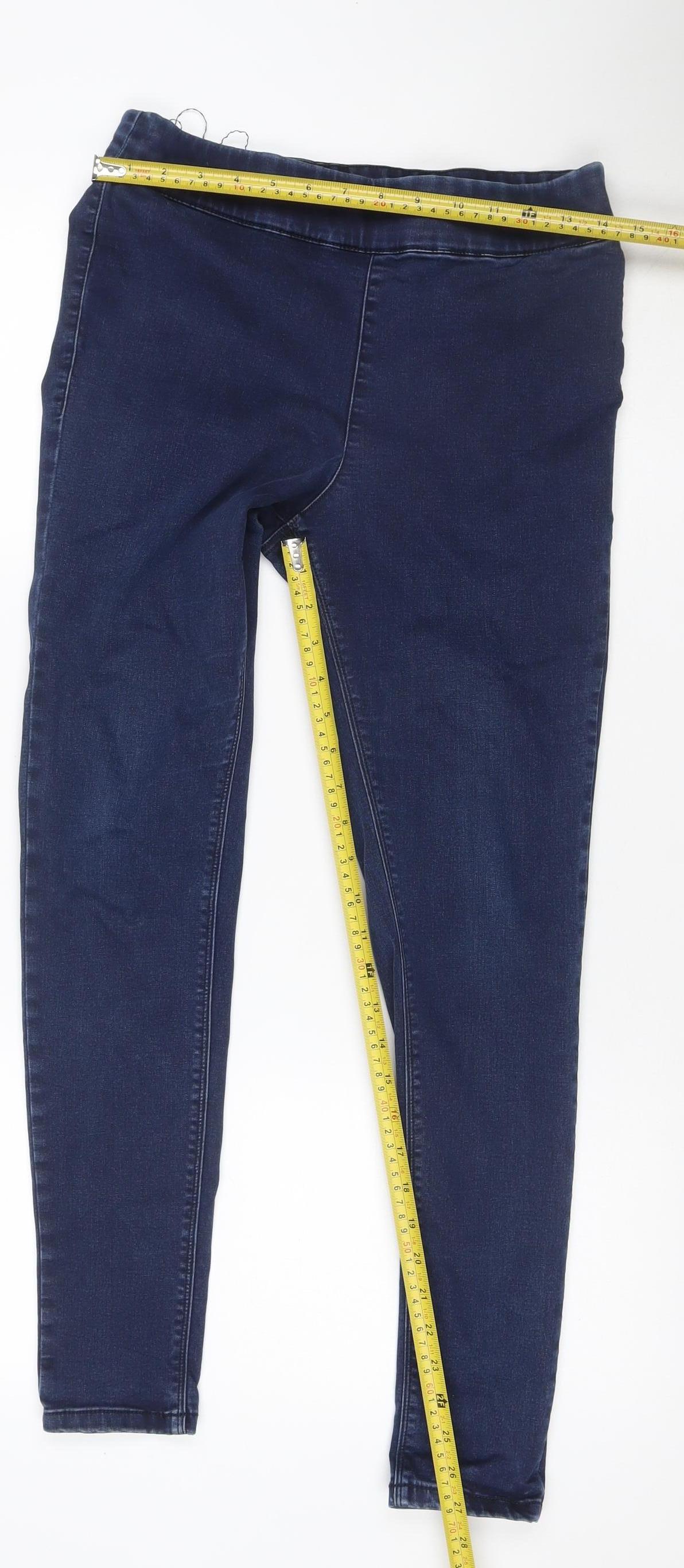 Marks & Spencer Women Blue UK 12 Skinny Stretch Jeggings Dark Wash Denim