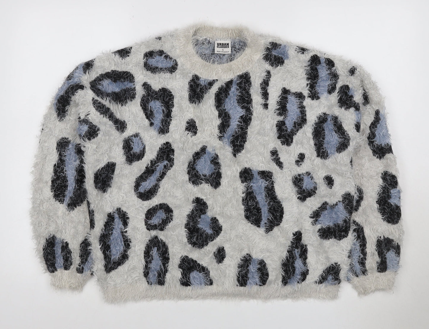 Urban Classics Women’s Multicoloured Leopard Fuzzy Knit Jumper S