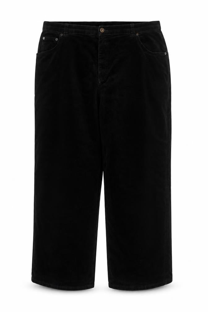 Marks & Spencer Women Black UK 20 Velvet Bootcut Stretch Trousers