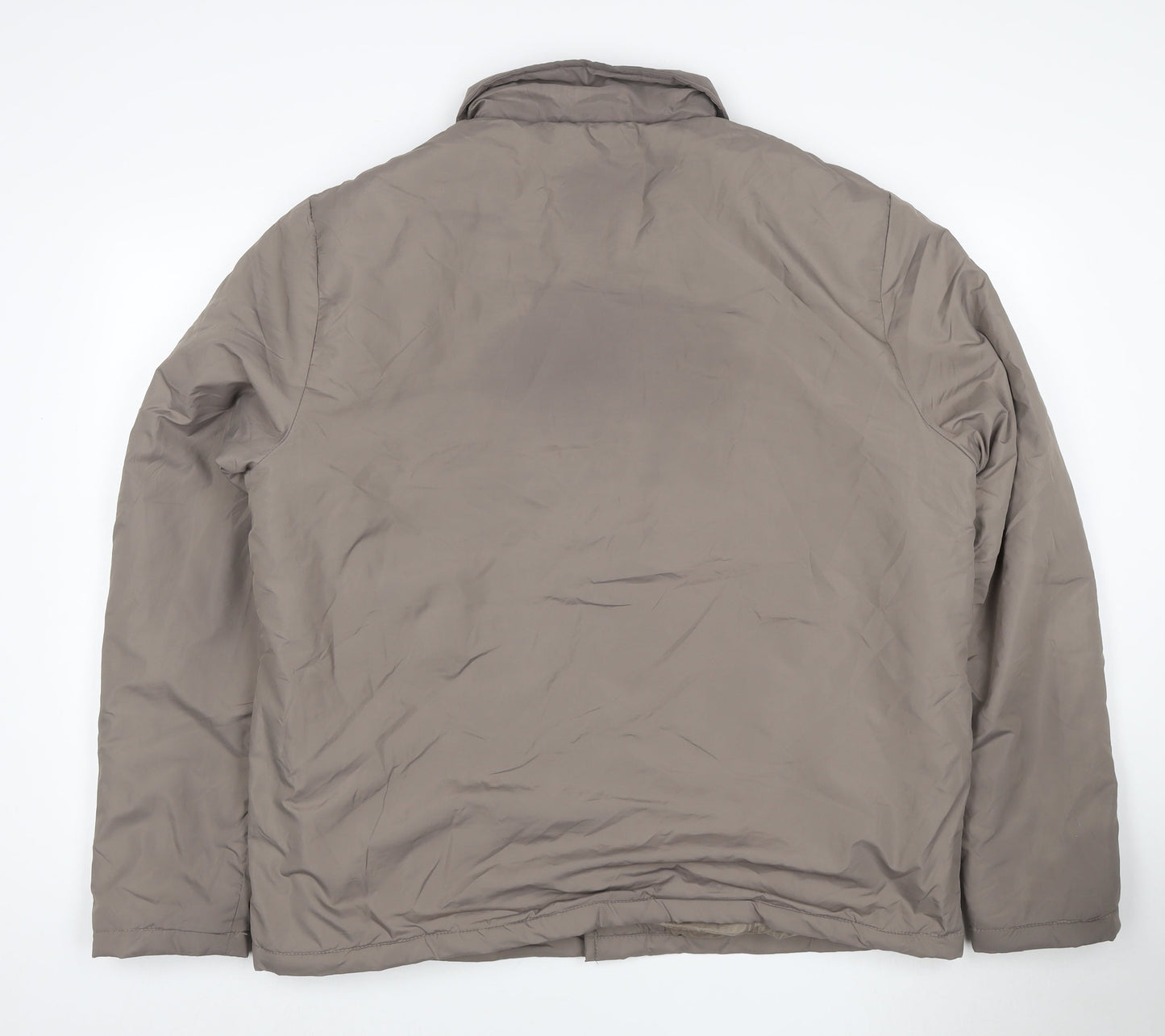 boohooMAN Men’s Grey Tall L Padded Snap Button Jacket Coat