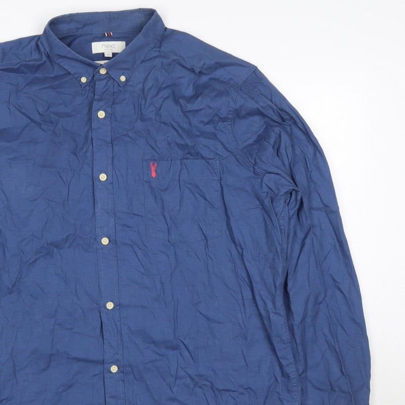 Additional view of Next Men's Blue XL Slim Fit Long Sleeve Button-Up Shirt