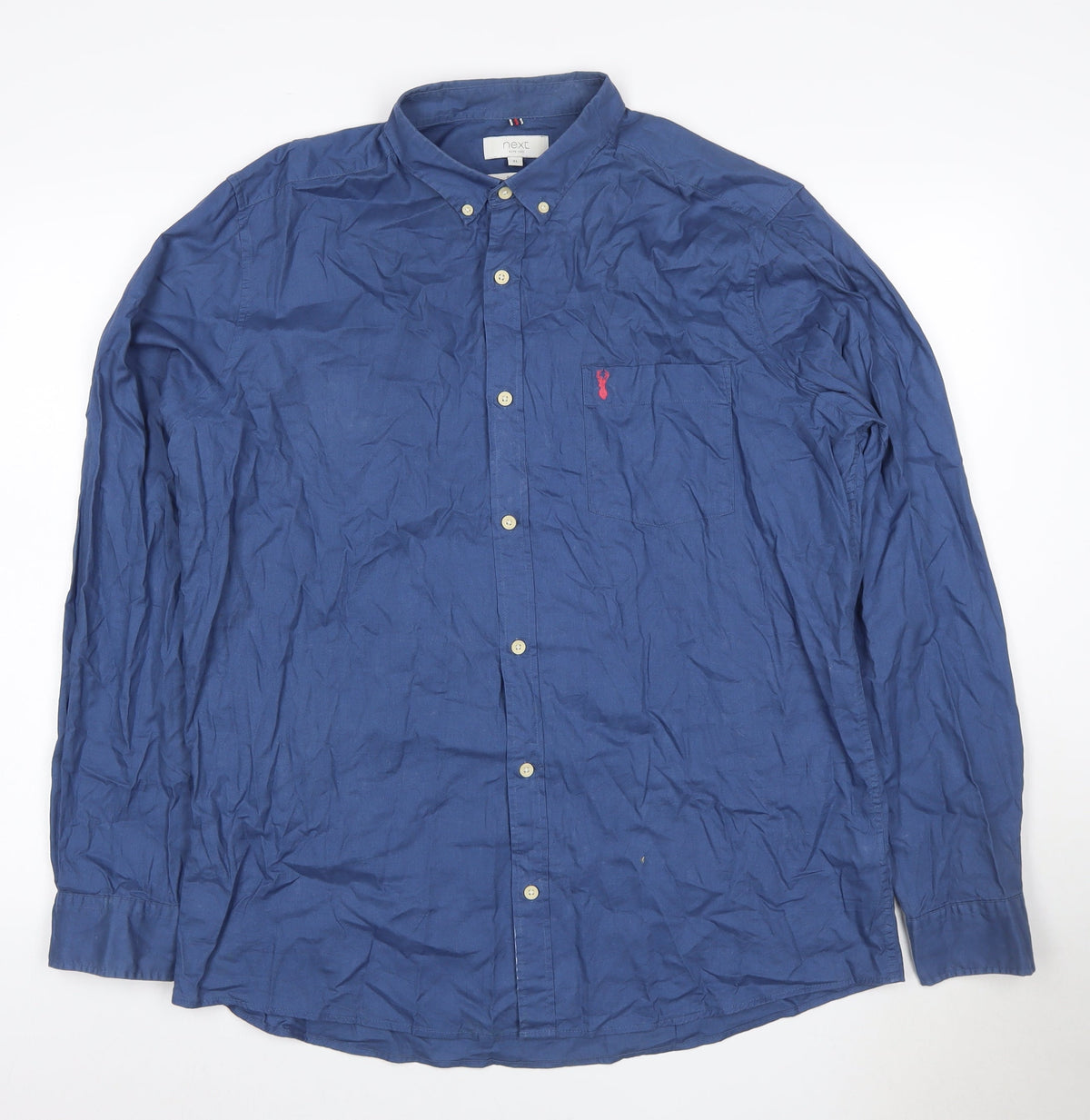 Back view of Next Men's Blue XL Slim Fit Long Sleeve Button-Up Shirt