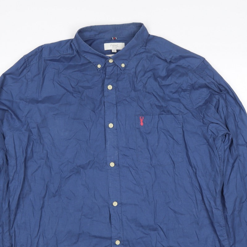 Additional view of Next Men's Blue XL Slim Fit Long Sleeve Button-Up Shirt