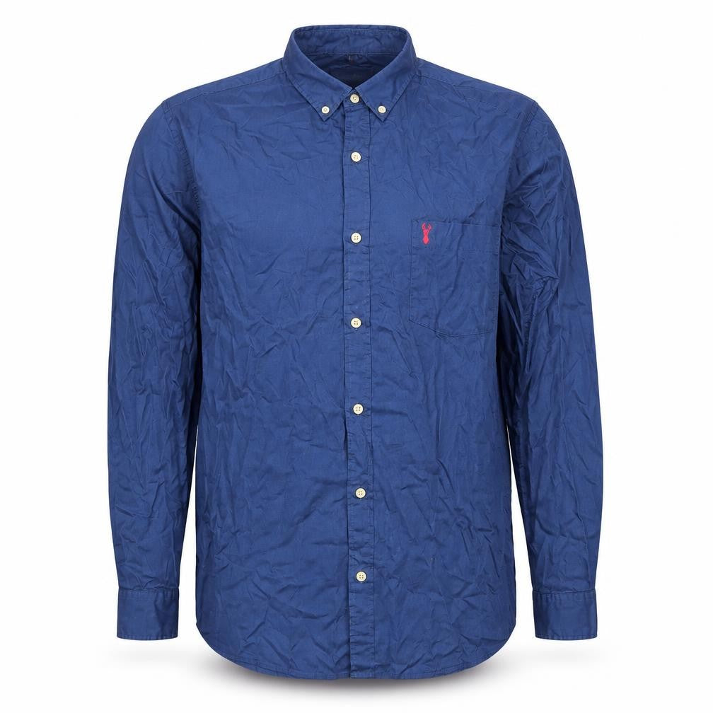 Front view of Next Men's Blue XL Slim Fit Long Sleeve Button-Up Shirt