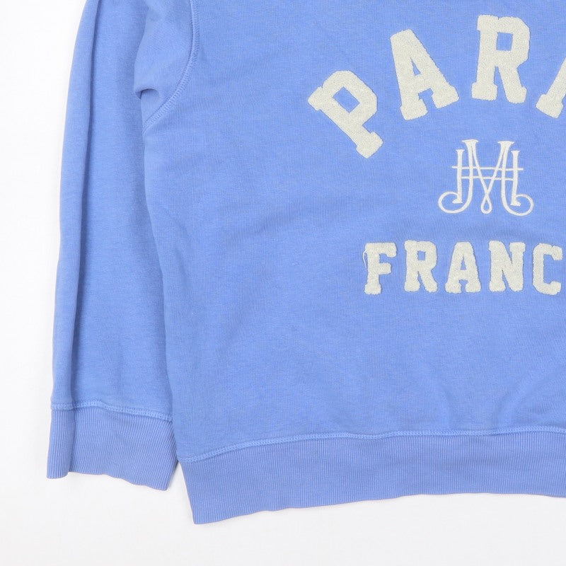 H&M Women's Blue L Paris France Logo Pullover Sweatshirt Long Sleeve