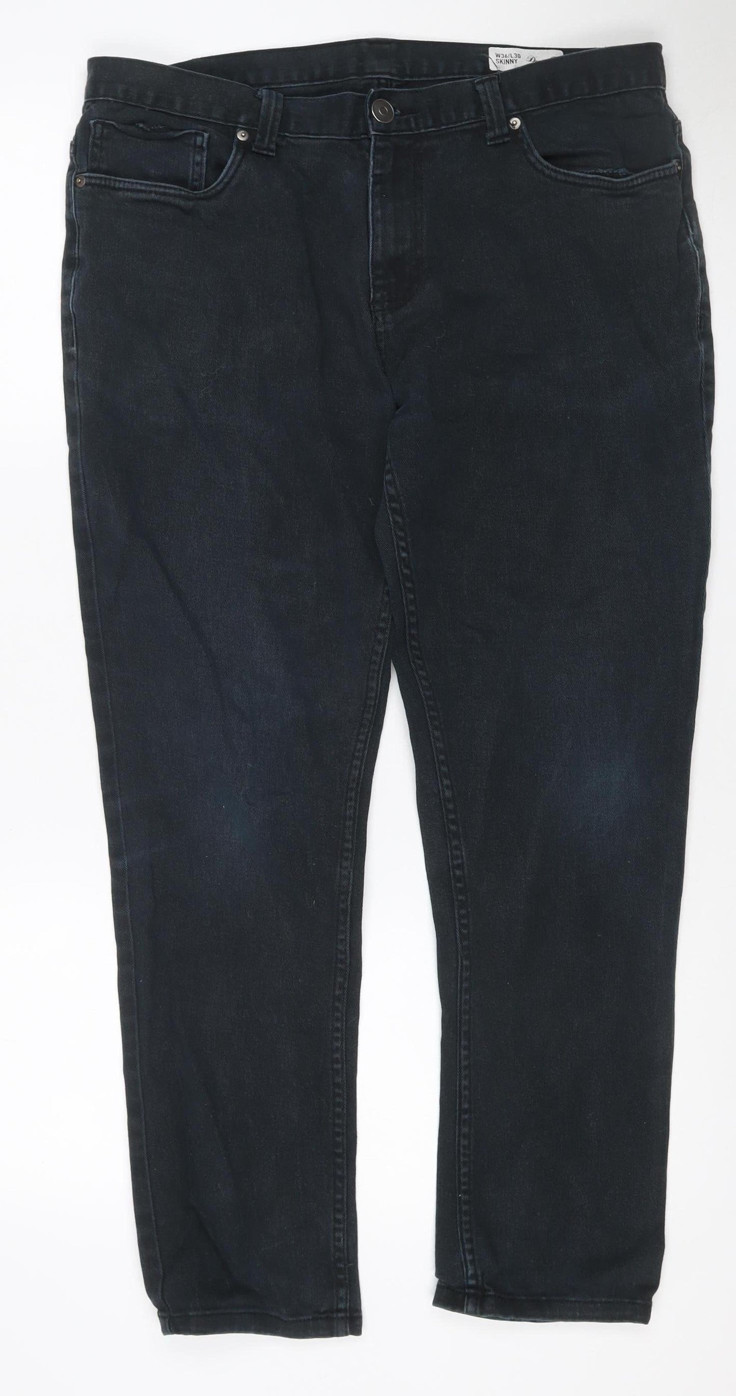 Denim Co. Men's Black W36 L30 Skinny Stretch Jeans