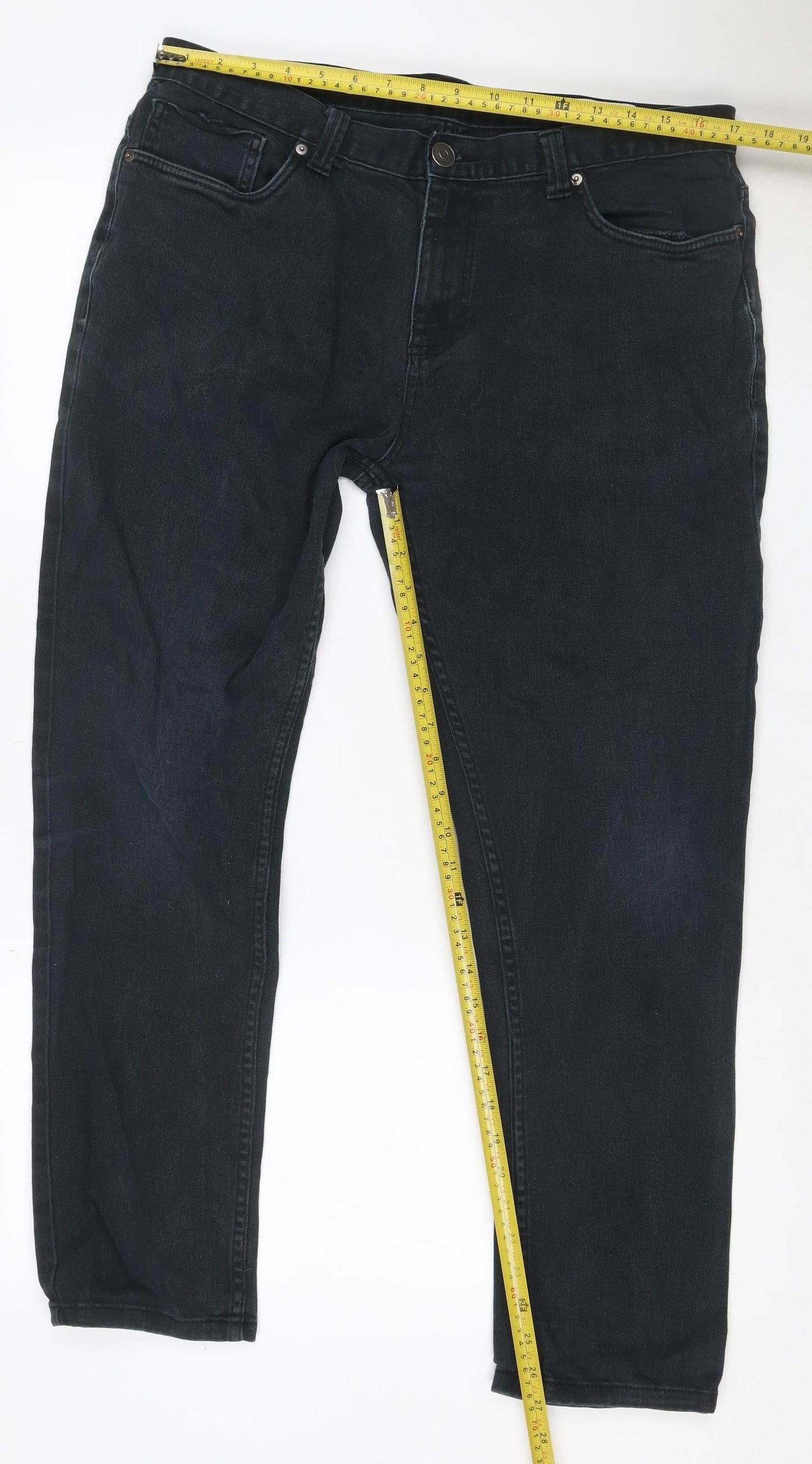 Denim Co. Men's Black W36 L30 Skinny Stretch Jeans