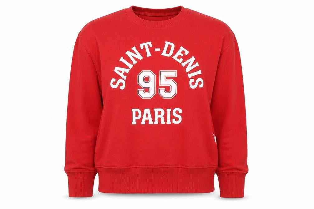 H&M Divided Women’s Red S Paris 95 Graphic Pullover Sweatshirt