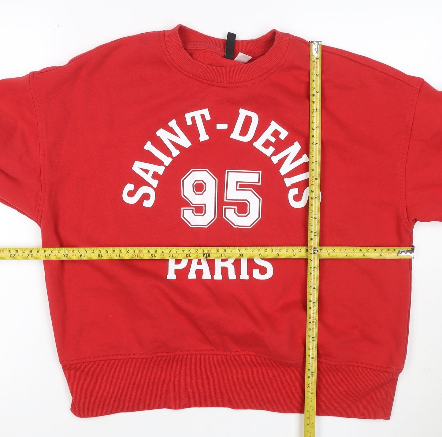 H&M Divided Women’s Red S Paris 95 Graphic Pullover Sweatshirt