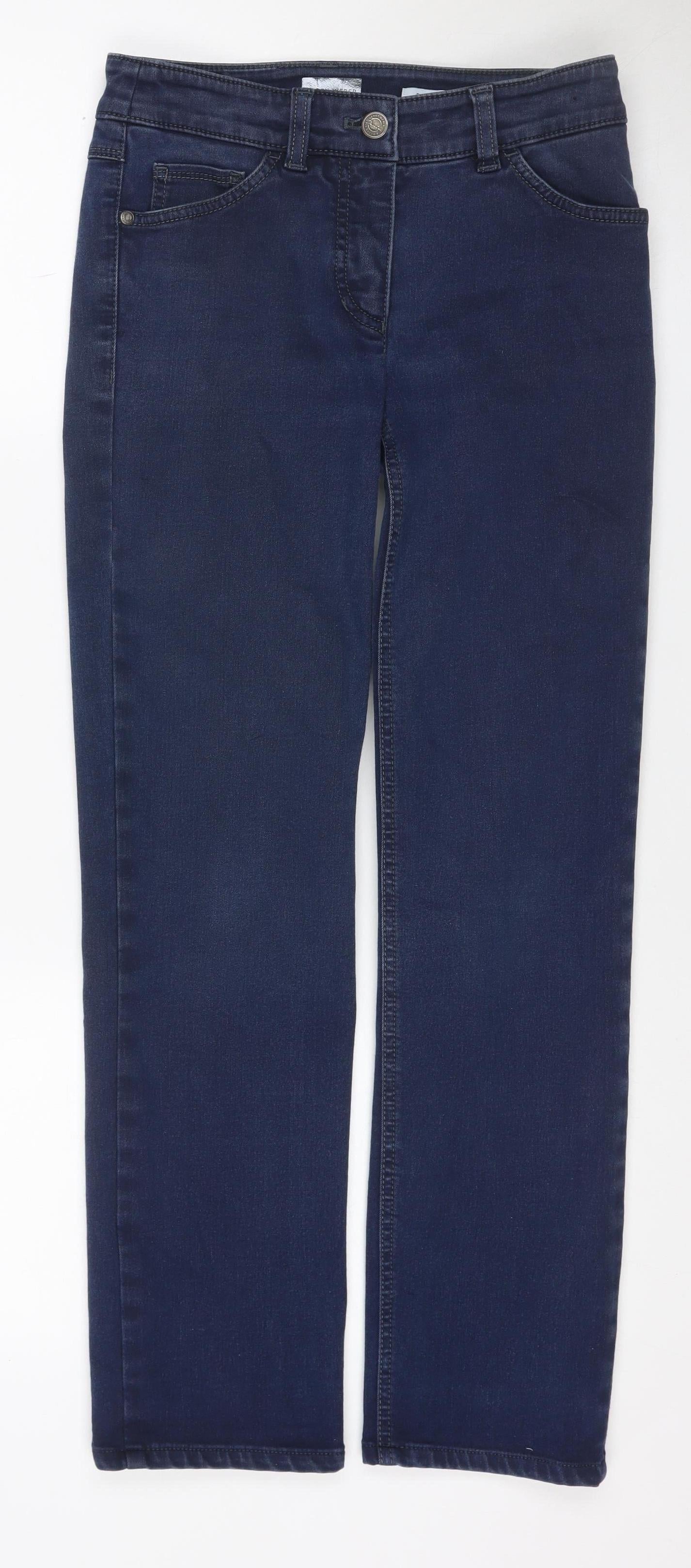Best4me Women’s Blue Size 35 Slim Straight Stretch Jeans