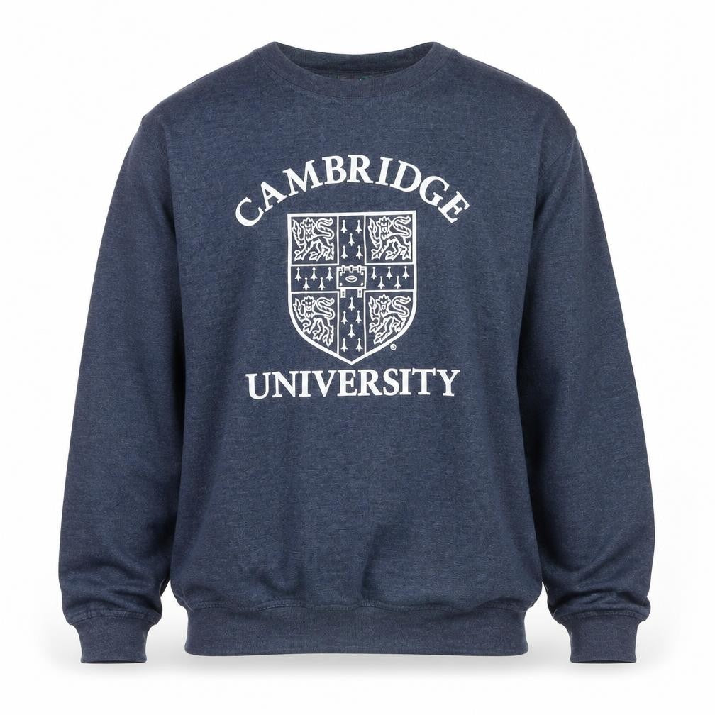 Cambridge University Men’s Blue L Crew Neck Logo Sweatshirt Pullover