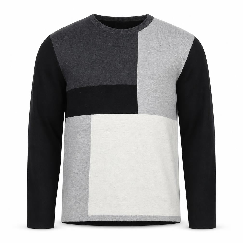 Next Men’s Multicoloured L Colour Block Crew Neck Viscose Knit Jumper