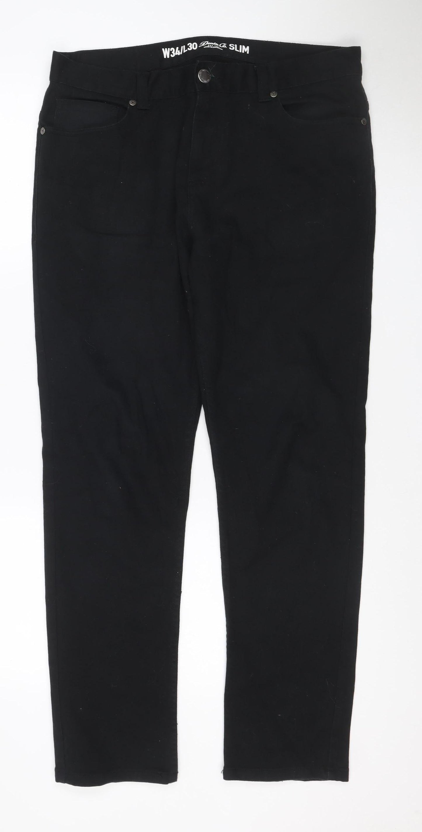 Denim Co. Men’s Black W34 L30 Slim Stretch Skinny Jeans