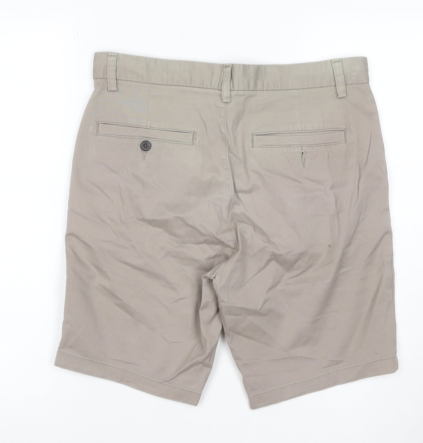 Next Men’s Beige 32in Chino Shorts Cotton Flat Front Pockets