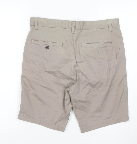 Next Men’s Beige 32in Chino Shorts Cotton Flat Front Pockets
