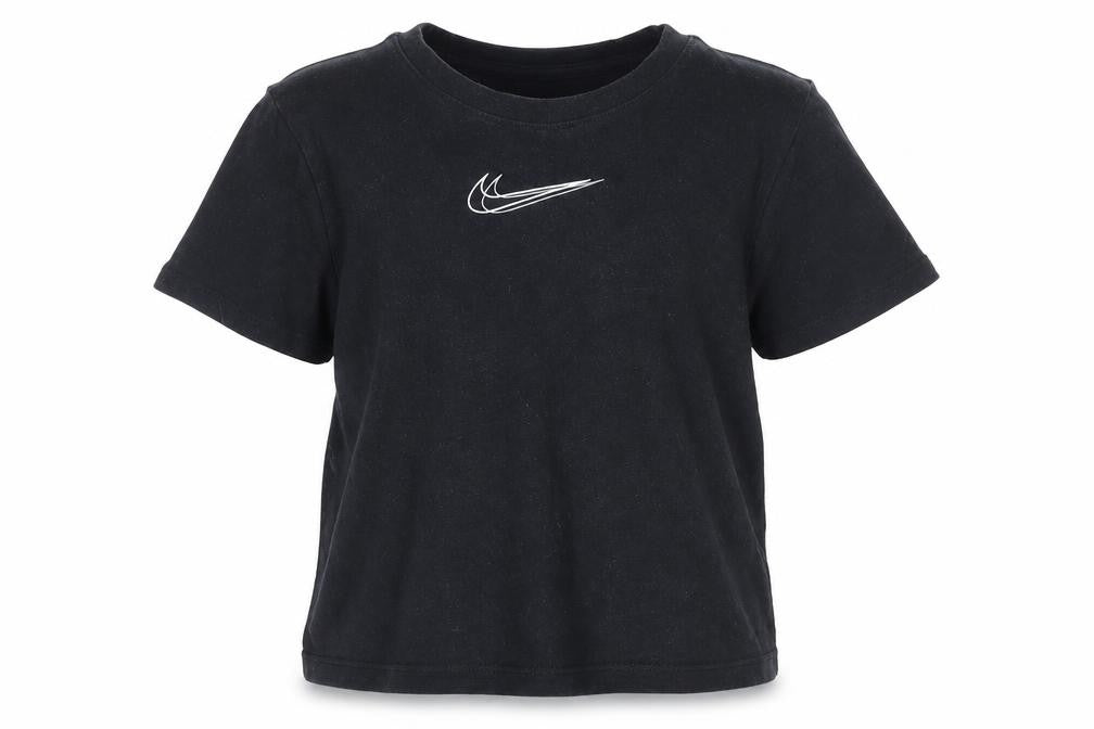 Nike Girls Black 146 Basic Logo Jersey Short Sleeve T-Shirt