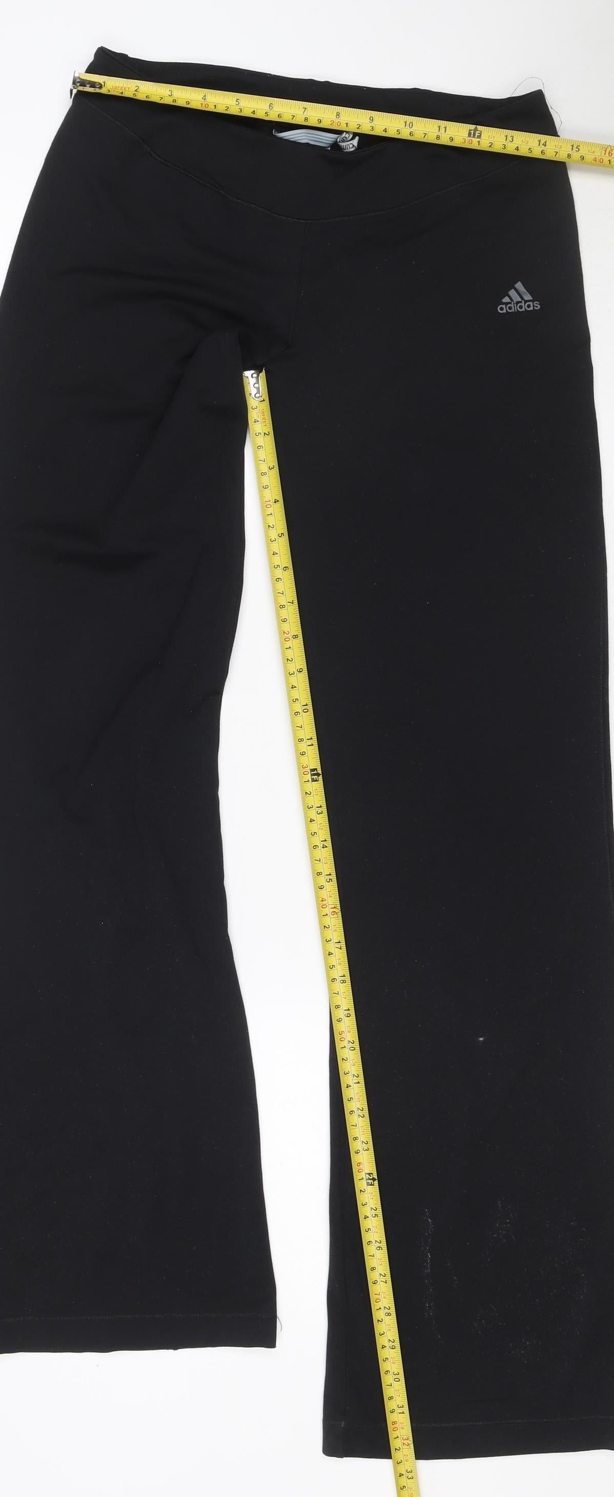 Adidas Women’s Black UK 12 Bootcut Stretch Gym Yoga Trousers