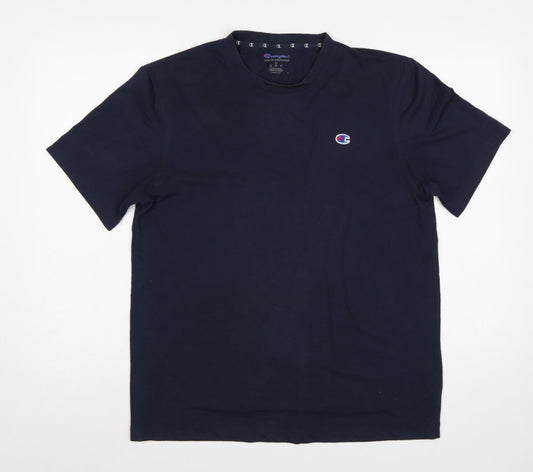 Champion Men’s Blue M Athletic Logo Short Sleeve Crew Neck T-Shirt