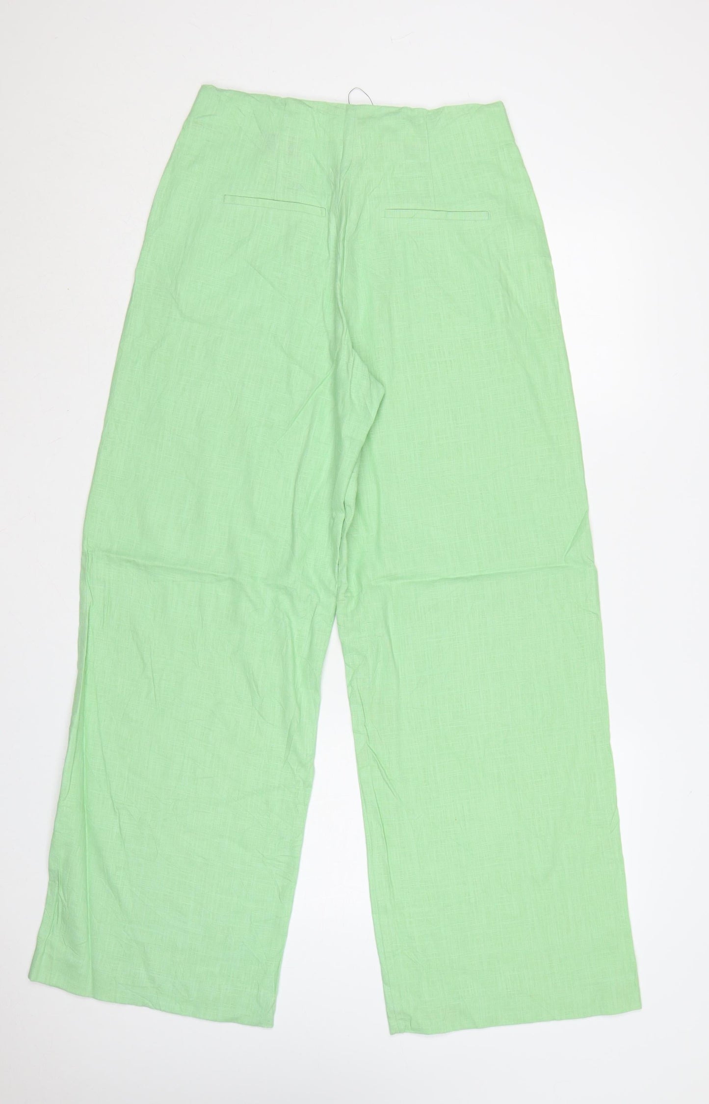 Marks & Spencer Women’s Green UK 10 Regular Linen Wide-Leg Trousers