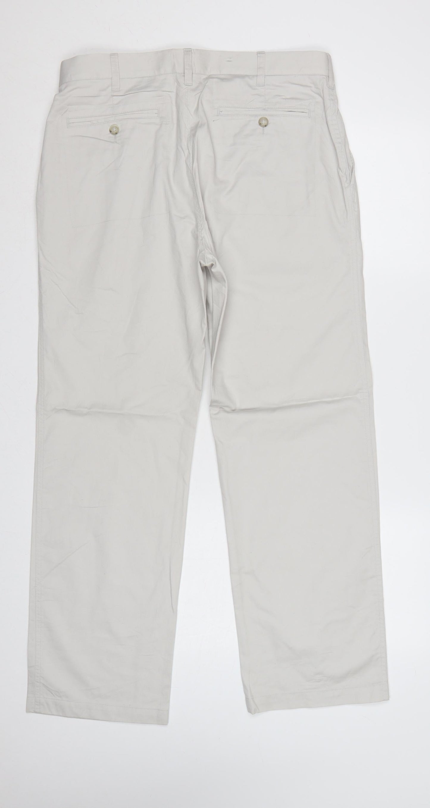 M&S Autograph Men’s White Cotton Chino Trousers W34 L29 Straight