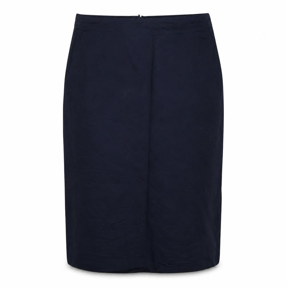White Stuff Women’s Navy UK 12 Cotton Knee Length Pencil Skirt Lined