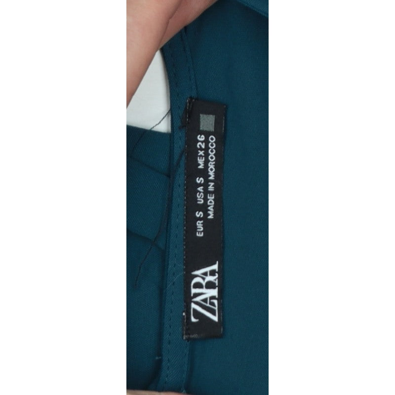 Zara Women Green S Wide-Leg Kimono Sleeve Belted Jumpsuit