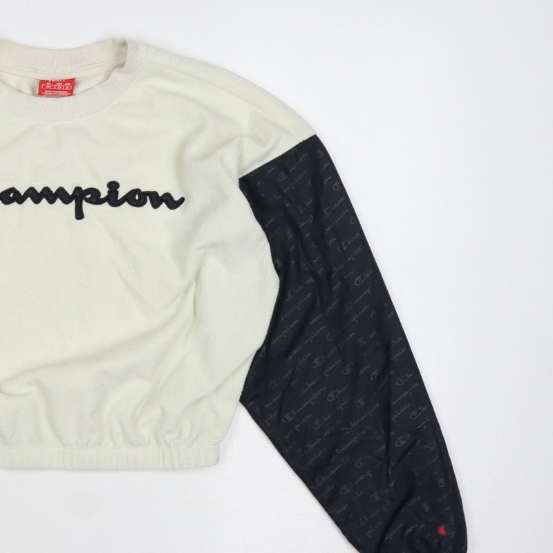 Champion Women’s Ivory & Black Small Logo Colourblock Sweatshirt