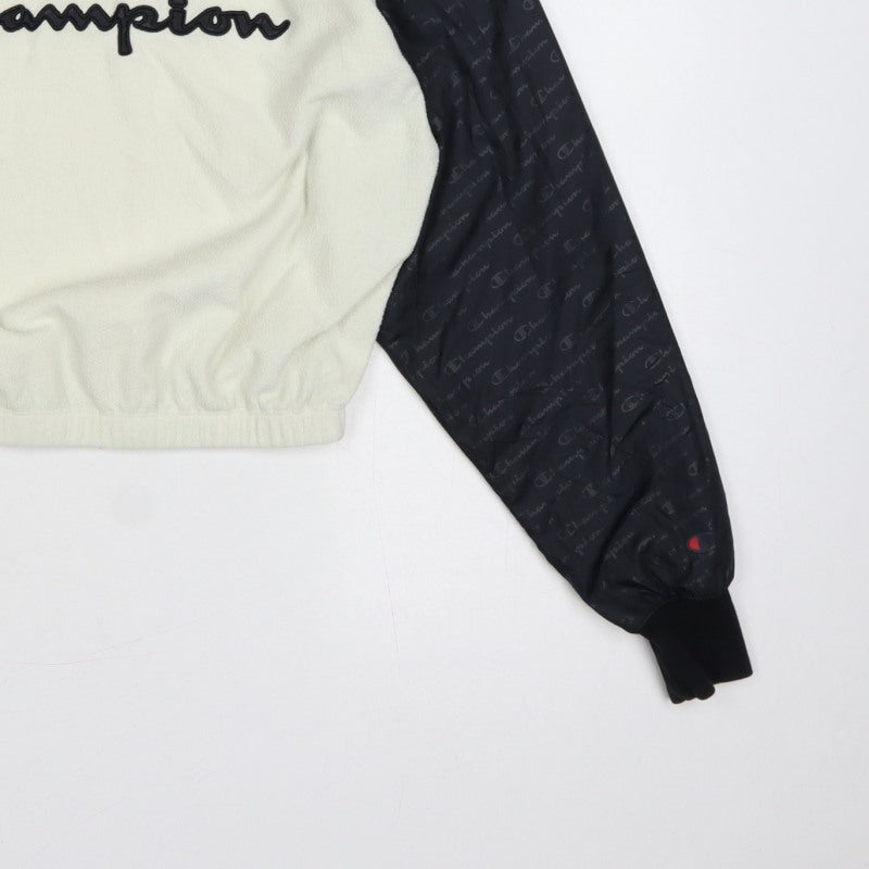 Champion Women’s Ivory & Black Small Logo Colourblock Sweatshirt