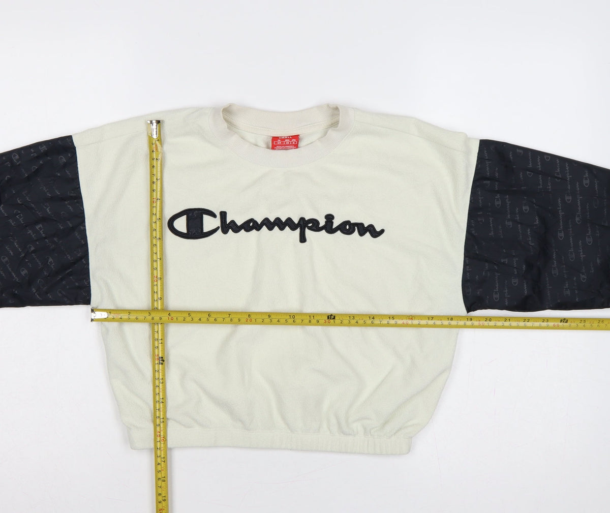 Champion Women’s Ivory & Black Small Logo Colourblock Sweatshirt