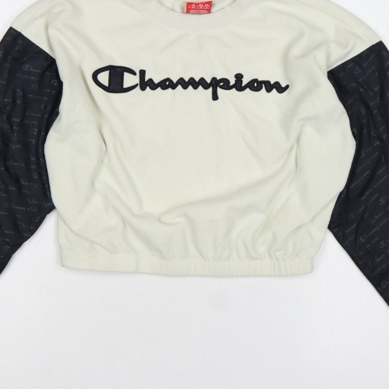 Champion Women’s Ivory & Black Small Logo Colourblock Sweatshirt