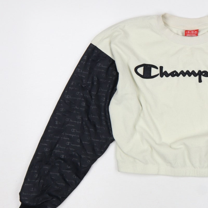 Champion Women’s Ivory & Black Small Logo Colourblock Sweatshirt