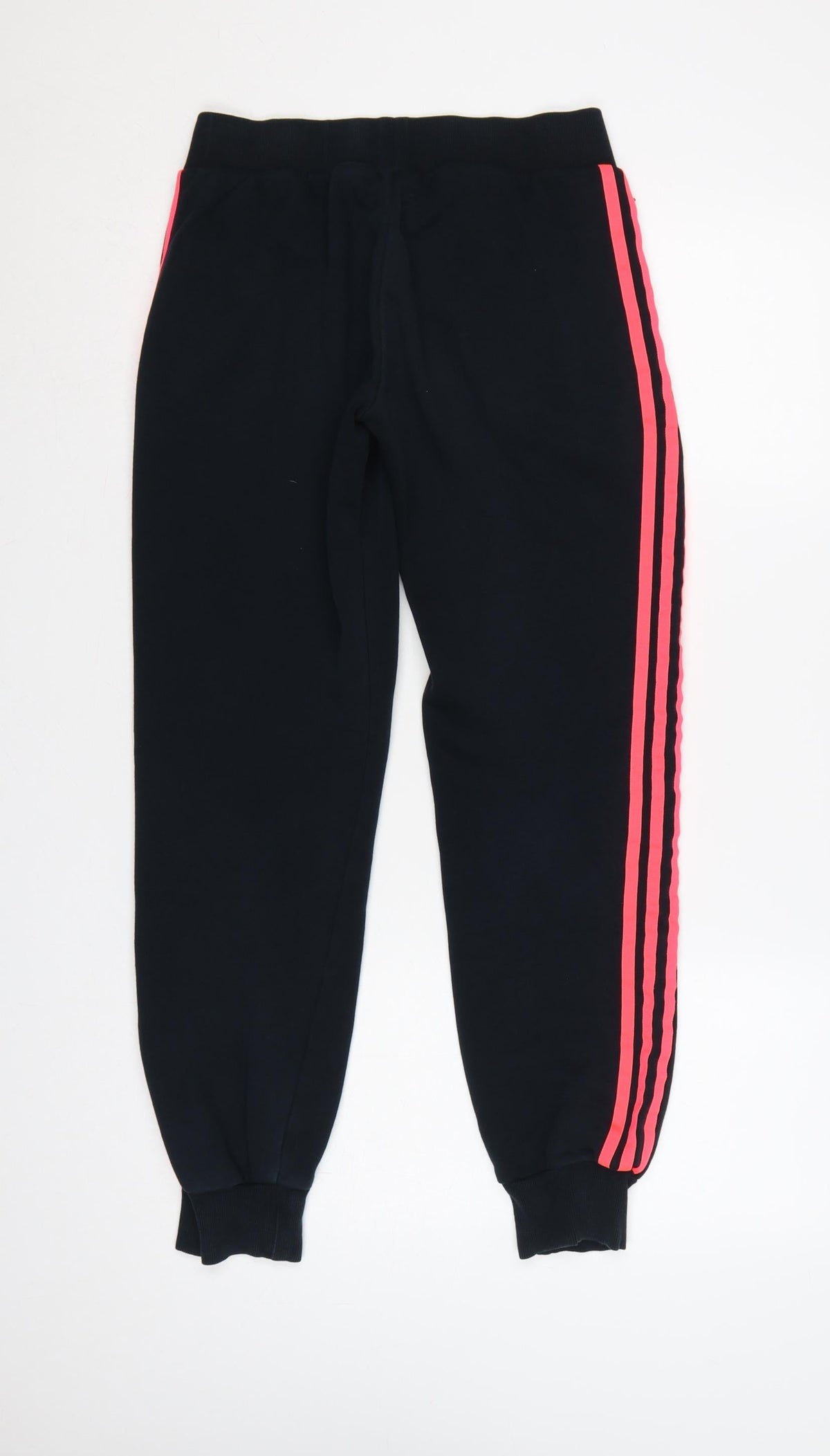 Adidas Women's Black Pink 3 Stripe Jogger Track Trousers UK 10
