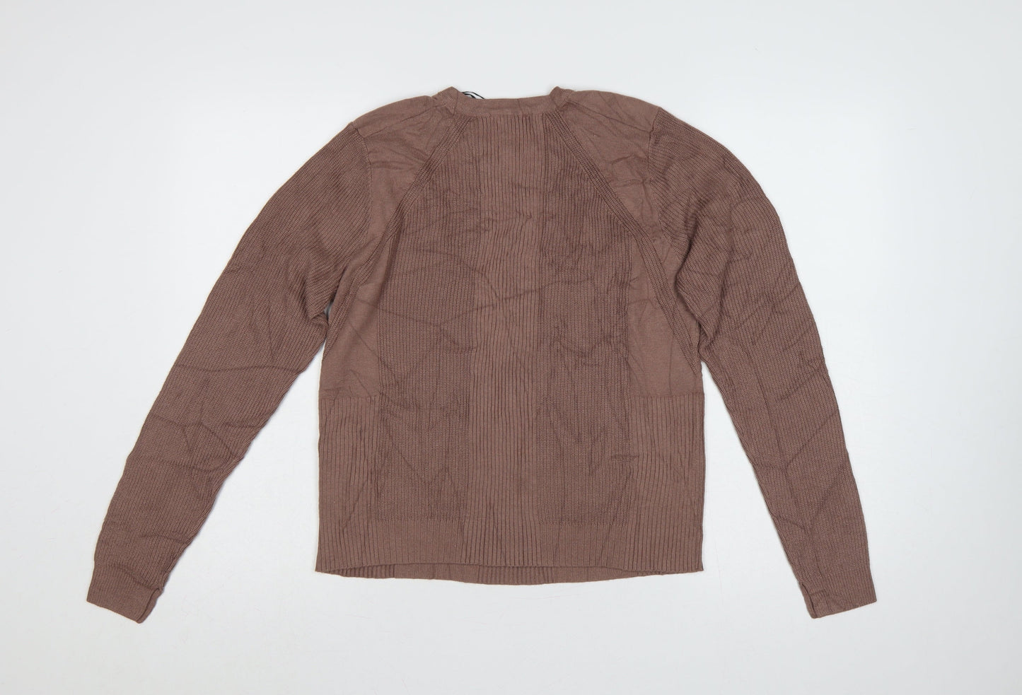 Per Una Women Brown Size 14 Rib Knit Henley Button Jumper