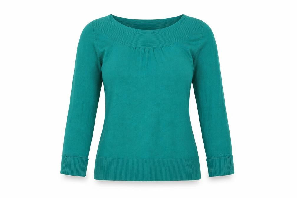 Marks & Spencer Women Green Size 8 Scoop Neck Knit Jumper