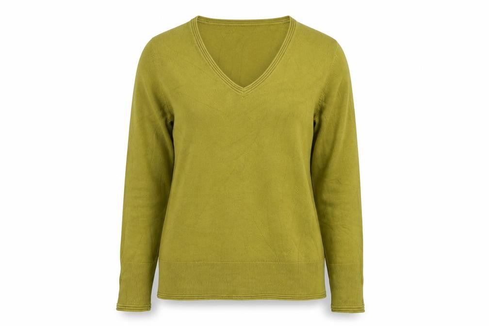 Per Una Women’s Green Size 16 V-Neck Long Sleeve Knit Jumper