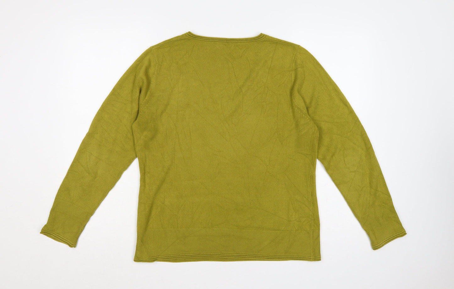 Per Una Women’s Green Size 16 V-Neck Long Sleeve Knit Jumper